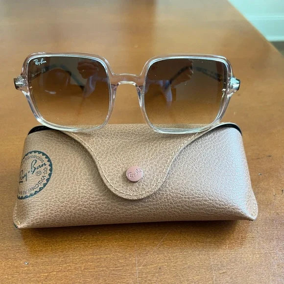 Ray-Ban Clear Frame Sunglasses with Brown Lenses - Picture 2 of 8